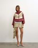 Topshop Topshop color block leather look track jacket in red - 1