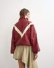 Topshop Topshop color block leather look track jacket in red - 3