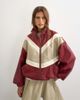 Topshop Topshop color block leather look track jacket in red - 4