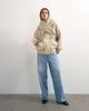 Topshop Topshop color block patch liner jacket with scarf in neutral - 2
