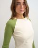 Topshop Topshop color block raglan long sleeve t-shirt in green-WHITE - 3