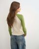Topshop Topshop color block raglan long sleeve t-shirt in green-WHITE - 4