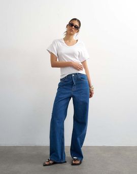 Topshop Topshop Column mid rise jeans in rich blue
