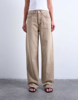 Topshop Topshop Column mid rise jeans in washed beige-Neutral