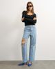 Topshop Topshop Column mid rise jeans with extreme rips in bleach-Blue - 1
