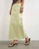 Topshop Topshop column midi skirt with contrast stitch detail in light green - 2