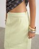 Topshop Topshop column midi skirt with contrast stitch detail in light green - 4