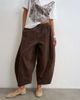 Topshop Topshop cord mid length ovoid pants in chocolate-Brown - 4