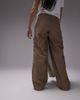 Topshop Topshop cord utility cargo straight leg pants in beige-Neutral - 2