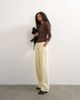 Topshop Topshop corduroy wide leg pull on pants in stone-Neutral - 3