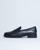 Topshop Topshop Corrie real leather flat shoe loafers in black - 3