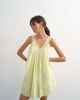 Topshop Topshop cotton deep v lace trapeze mini dress in washed lime-Green - 1