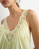 Topshop Topshop cotton deep v lace trapeze mini dress in washed lime-Green - 3