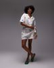 Topshop Topshop cotton doodle embroidery pull on shorts in white - part of a set - 1