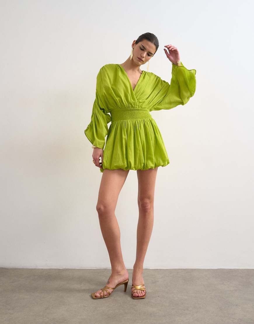 topshop lime green dress product-type-Mini Dresses