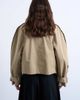 Topshop Topshop cotton ovoid sleeve short trench coat in beige-Neutral - 3