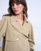 Topshop Topshop cotton ovoid sleeve short trench coat in beige-Neutral - 4