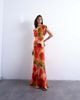 Topshop Topshop cowl back flutter sleeve maxi dress in abstract floral-Multi - 1