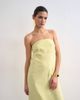 Topshop Topshop cowl back strapless midaxi dress in buttermilk yellow - 2