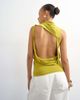 Topshop Topshop cowl drape back top in chartreuse-Yellow - 2