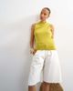 Topshop Topshop cowl drape back top in chartreuse-Yellow - 3