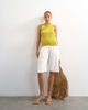 Topshop Topshop cowl drape back top in chartreuse-Yellow - 4