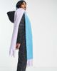 Topshop Topshop cozy color block scarf in blue and lilac - 4