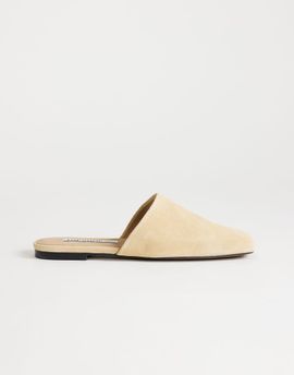 Topshop Topshop Cressida premium real suede square toe mules in camel-Neutral