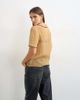 Topshop Topshop crinkle polo shirt with black tipping in mocha-Brown - 4