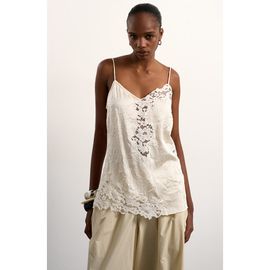 Topshop Topshop Crinkle Satin & Lace Camisole