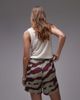 Topshop Topshop crinkle zebra print wide leg shorts in khaki-Green - 4