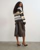 Topshop Topshop croc faux leather a line bermuda in chocolate-Brown - 4