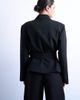 Topshop Topshop cropped belted boxy blazer in black - 3