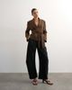 Topshop Topshop cropped belted boxy blazer in chocolate-Neutral - 2