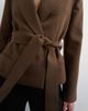 Topshop Topshop cropped belted boxy blazer in chocolate-Neutral - 3