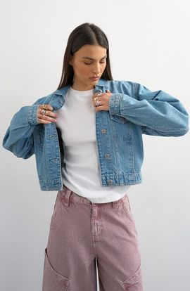 Topshop Topshop Cropped Padded Denim Jacket