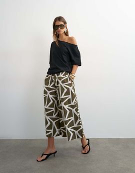 Topshop Topshop culottes in green abstract