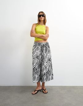 Topshop Topshop culottes in zebra print-Multi
