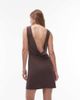 Topshop Topshop cupro cowl back mini dress in brown - 3