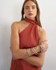 Topshop Topshop cupro halter scarf detail top in rust-Red - 2