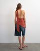 Topshop Topshop cupro halter scarf detail top in rust-Red - 4