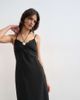 Topshop Topshop cupro lace trim midi slip dress in black - 2