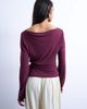 Topshop Topshop cupro long sleeve hitch side detail top in burgundy-Red - 4