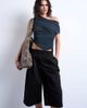 Topshop Topshop cupro ruched detail top in black - 1