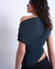 Topshop Topshop cupro ruched detail top in black - 2
