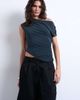 Topshop Topshop cupro ruched detail top in black - 4