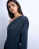 Topshop Topshop cupro ruched one sleeve top in gray - 4