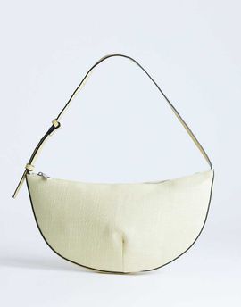 Topshop Topshop Curly medium canvas scoop shoulder bag in lemon-Yellow