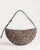 Topshop Topshop Curly medium canvas scoop shoulder bag in zebra-Black - 1