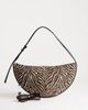 Topshop Topshop Curly medium canvas scoop shoulder bag in zebra-Black - 2